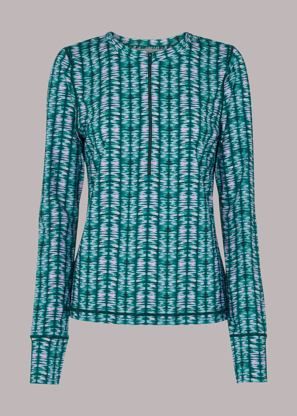 Abstract Wave Zip Sports Top